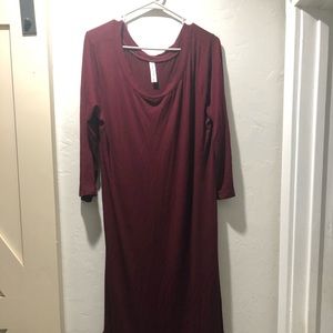 Burgundy maxi dress 3/4 sleeve boutique size 2x